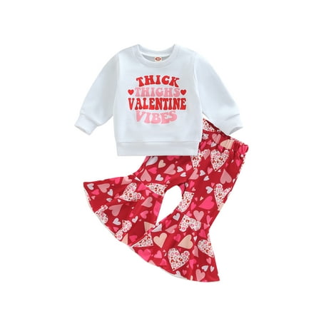 Peyakidsaa Kid Baby Girls Pants Set Long Sleeve Crew Neck Sweatshirt + Elastic Waist Heart/Flower Print Flare Pants
Peyakidsaa Kid Baby Girls Pants Set Long Sleeve Crew Neck Sweatshirt + Elastic Waist Heart/Flower Print Flare Pants