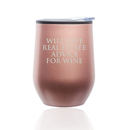 Stemless Wine Tumbler Coffee Travel Mug Glass with Lid Will Give Real Estate Advice For Wine Funny Realtor Real Estate Agent Broker (Rose Gold)
Stemless Wine Tumbler Coffee Travel Mug Glass with Lid Will Give Real Estate Advice For Wine Funny Realtor Real Estate Agent Broker (Rose Gold)