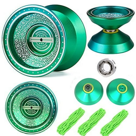 Lidodo Beboo YoYo Balls Green Unresponsive Yoyos - Pro YoYo Toy - Metal Alloy Aluminum Professional Yo Yo Bearing Reel - yoyo professional
