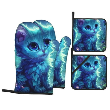 Cat in the Night Oven mitts and potholders 4-piece set heat resistant rugged suitable for kitchen cooking grilling and more.
Cat in the Night Oven mitts and potholders 4-piece set heat resistant rugged suitable for kitchen cooking grilling and more.
