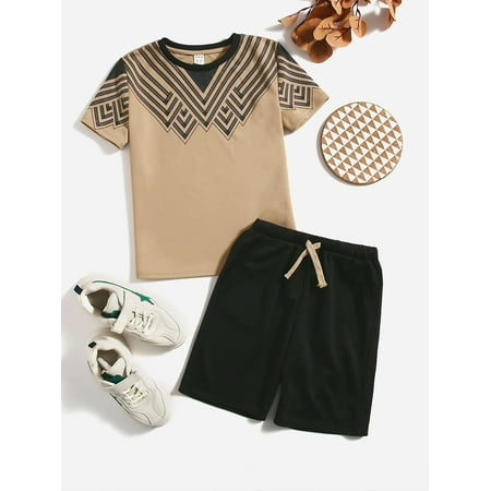 Short Sleeve Boys Geo Pattern Tees T Shirt Drawstring Waist Shorts S221904X Multicolor 8Y(50IN)
Short Sleeve Boys Geo Pattern Tees T Shirt Drawstring Waist Shorts S221904X Multicolor 8Y(50IN)