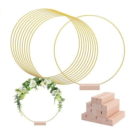 Asdomo 12 PCS 12 Inch Metal Floral Hoop Centerpiece Gold Hoop Rings with 12 PCS Wooden Stands for Table Decorations DIY Floral Macrame Hoop Wedding Party
Asdomo 12 PCS 12 Inch Metal Floral Hoop Centerpiece Gold Hoop Rings with 12 PCS Wooden Stands for Table Decorations DIY Floral Macrame Hoop Wedding Party