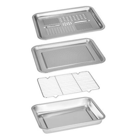 NUOLUX 1 Set 4Pcs Kitchen Practical Stainless Steel Tray Grater Draining Plate (Silver)
NUOLUX 1 Set 4Pcs Kitchen Practical Stainless Steel Tray Grater Draining Plate (Silver)