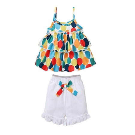 Calsunbaby Kids Baby Girl Summer Outfit Colorful Polka Dots Print U-neck Sleeveless Ruffle Tops Bow Elastic Shorts Set
Calsunbaby Kids Baby Girl Summer Outfit Colorful Polka Dots Print U-neck Sleeveless Ruffle Tops Bow Elastic Shorts Set