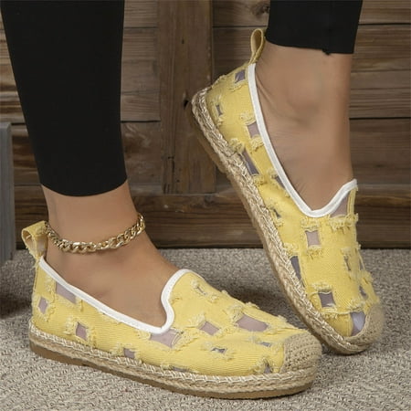 Aayomet Womens Sandals No Heels Ladies Fashion Breathable Mesh Canvas Pflat Bottomed Casual Shoes Yellow 8
Aayomet Womens Sandals No Heels Ladies Fashion Breathable Mesh Canvas Pflat Bottomed Casual Shoes Yellow 8