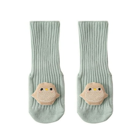 YWDJ 1-5Y Newborn Infant Boys Girls Cute Cartoon 3D Anti-Slip Socks Green M