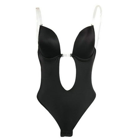 Women Sexy U Plunge Backless Bodysuit Deep V-Neck Seamless Thong Bottom Underwear Padded Push Up Body Shapewear Top for Wedding Party Dress
Women Sexy U Plunge Backless Bodysuit Deep V-Neck Seamless Thong Bottom Underwear Padded Push Up Body Shapewear Top for Wedding Party Dress