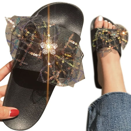 Cathalem Women s Bow Tie Slippers Fashion Platform Sandals Casual Sequined Summer Beach Shoes Arch Support Slippers for Women Black 8
Cathalem Women s Bow Tie Slippers Fashion Platform Sandals Casual Sequined Summer Beach Shoes Arch Support Slippers for Women Black 8