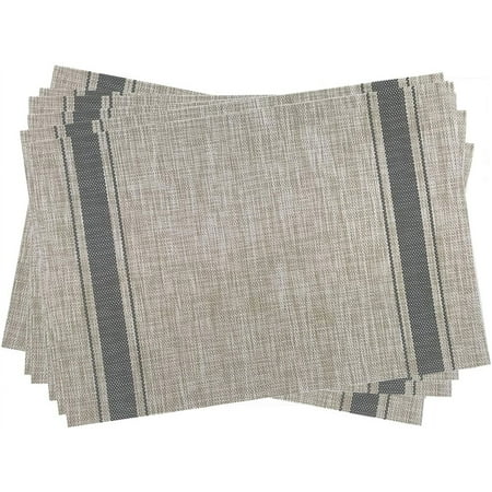 Placemats Placemats PVC Table Mats Woven Vinyl Placemats Set of 6(Grey Beige)
Placemats Placemats PVC Table Mats Woven Vinyl Placemats Set of 6(Grey Beige)