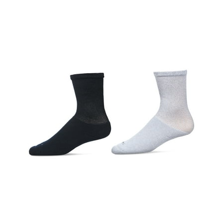 Wellfit 2 Pair Diabetic Antimicrobial Full Cushion Crew Sock