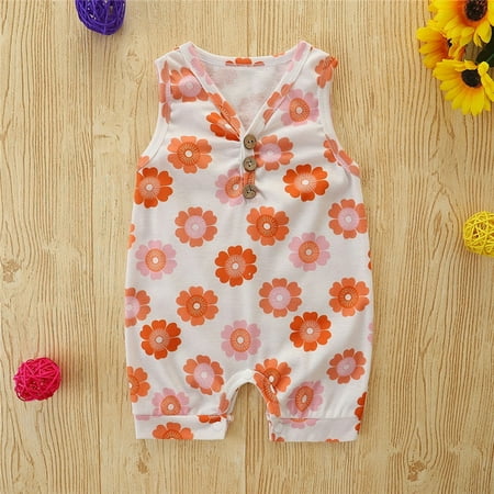 Vedolay Baby Bodysuit Girl s Floral Print Halter Sleeveless High Waist Romper Short Jumpsuit Orange 12-24 Months
Vedolay Baby Bodysuit Girl s Floral Print Halter Sleeveless High Waist Romper Short Jumpsuit Orange 12-24 Months