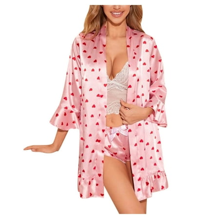 Lingerie For Women Naughty Gown Heart-Shaped Dressing Satin Underwear With Belted Set Nightgowns
Lingerie For Women Naughty Gown Heart-Shaped Dressing Satin Underwear With Belted Set Nightgowns
