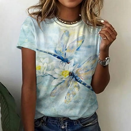 Kakina CMSX Clearance Womens Shirts for Summer Ladies Fashion Casual Print Round Neck Loose Short Sleeve T Shirt Top Pullover
Kakina CMSX Clearance Womens Shirts for Summer Ladies Fashion Casual Print Round Neck Loose Short Sleeve T Shirt Top Pullover