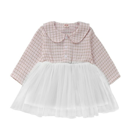 12 Months Baby Girl Fall-Winter Dress Causal Dress 18 Months Baby Girl Long Sleeve Plaid Tulle Lapel Dress Pink
12 Months Baby Girl Fall-Winter Dress Causal Dress 18 Months Baby Girl Long Sleeve Plaid Tulle Lapel Dress Pink