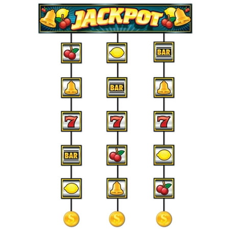 Pack of 12 Casino Royale Slot Machine a Jackpota Stringer Party Decorations 4'