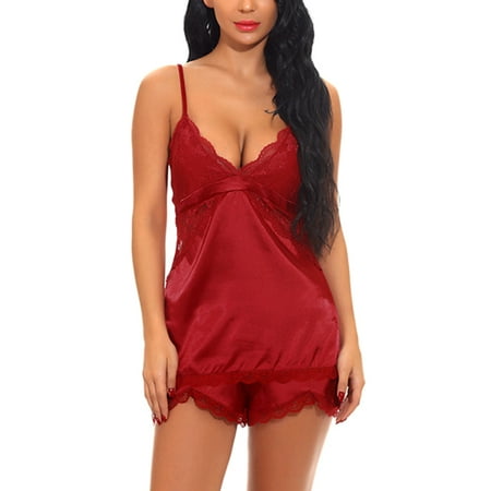 Niuer Women Pajamas Set Babydoll Underwear Deep V Neck Lingerie Casual Shorts Sets 2 Pieces Sleepwear Wine Red M
Niuer Women Pajamas Set Babydoll Underwear Deep V Neck Lingerie Casual Shorts Sets 2 Pieces Sleepwear Wine Red M