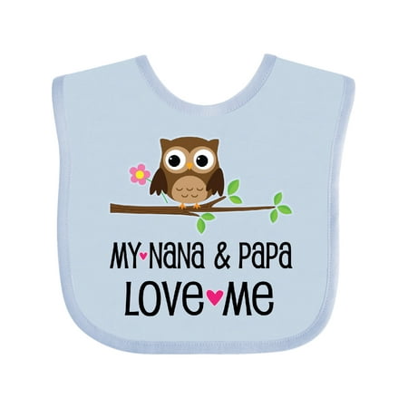 Inktastic Nana and Papa Love Me Baby Girl Gift Baby Girl Bib