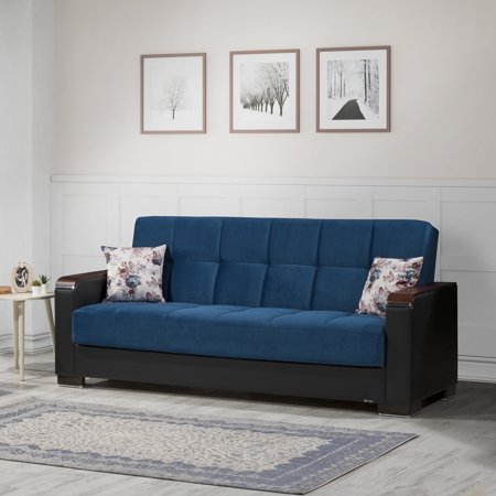 Armada Wooden Armed Sofa Sleeper Bed with Storage