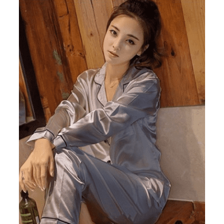 Puloru Women Fashion Smooth Comfort Solid Button Top Pants Silk Satin Sleepwear Set Home Pajamas
Puloru Women Fashion Smooth Comfort Solid Button Top Pants Silk Satin Sleepwear Set Home Pajamas