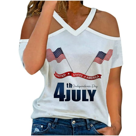 Plus Size Tops for Women Crop Tops Women s Trendy V Neck Leisure Short Sleeve Off The Shoulder Independence Day Print Tops T Shirts for Women Summer Savings Valentines Day Shirts Women White M
Plus Size Tops for Women Crop Tops Women s Trendy V Neck Leisure Short Sleeve Off The Shoulder Independence Day Print Tops T Shirts for Women Summer Savings Valentines Day Shirts Women White M