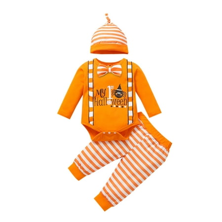 3PCS My 1st Infant Baby Boys Halloween Outfit Long Sleeve Crew Neck Top Unisex Cartoon Letter Print Pant Hat Pumpkin Clothes Set
3PCS My 1st Infant Baby Boys Halloween Outfit Long Sleeve Crew Neck Top Unisex Cartoon Letter Print Pant Hat Pumpkin Clothes Set