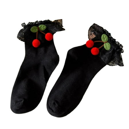 Dasbsug Women Lolita Ruffled Lace Crew Socks Kawaii Plush Cherry Bow Princess Hosiery
Dasbsug Women Lolita Ruffled Lace Crew Socks Kawaii Plush Cherry Bow Princess Hosiery