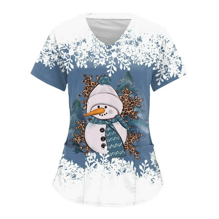 TAIAOJING Women s Scrub Top Christmas Print For Short Sleeve V Neck Workwear T Shirt Top WIth Pocket
TAIAOJING Women s Scrub Top Christmas Print For Short Sleeve V Neck Workwear T Shirt Top WIth Pocket