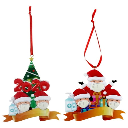 OUNONA 2Pcs Christmas DIY Pendants PVC Wall Pendants Christmas Hanging Decor (2 Person)