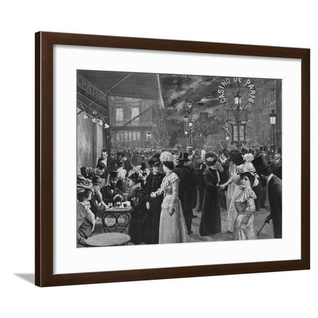 'Sur Le Boulevard - Devant Le Café De La Paix', 1900 Framed Print Wall Art