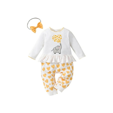 Calsunbaby 2PCS Infant Newborn Baby Girls Long Sleeve Cartoon Elephant Heart Print Romper
Calsunbaby 2PCS Infant Newborn Baby Girls Long Sleeve Cartoon Elephant Heart Print Romper