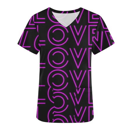 Ernkv Gifts for Women Pullover Blouse T-Shirt Plus Size Top V-Neck Short Sleeve Colorful Heart Graphic Working Uniform Couple Comfy Casual Dressy Loose Tummy Hiding Purple S
Ernkv Gifts for Women Pullover Blouse T-Shirt Plus Size Top V-Neck Short Sleeve Colorful Heart Graphic Working Uniform Couple Comfy Casual Dressy Loose Tummy Hiding Purple S