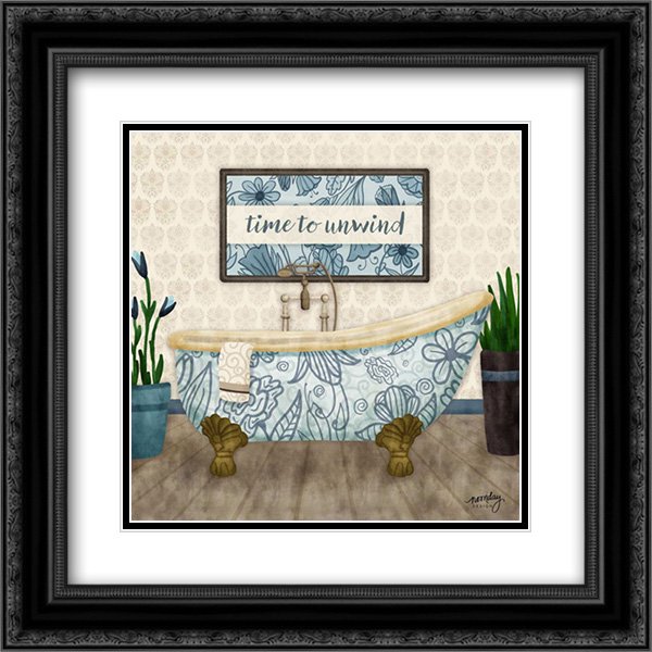 Time to Unwind II 2x Matted 20x20 Black Ornate Framed Art Print by Noonday Design