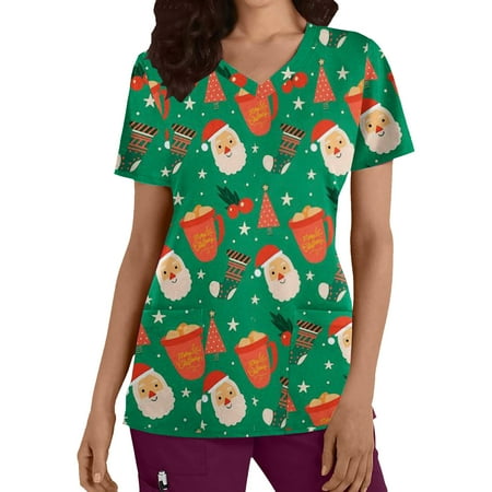 LWZWM Christmas Scrub Tops Women Fall Fashion 2022 Tops Short Sleeve V-Neck Tops Working Uniform Christmas Blouse With Pocket Green XXL
LWZWM Christmas Scrub Tops Women Fall Fashion 2022 Tops Short Sleeve V-Neck Tops Working Uniform Christmas Blouse With Pocket Green XXL