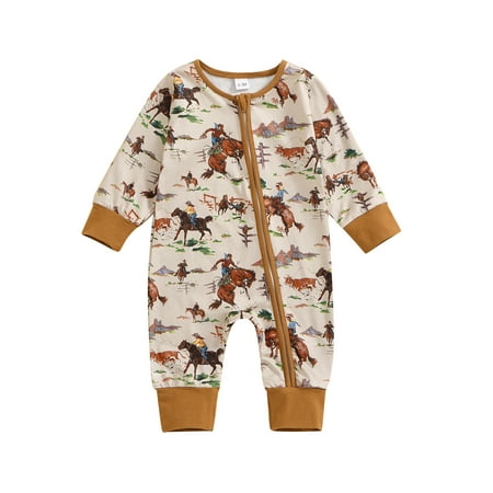ZINTAOZT Western Baby Girl Boy Clothes Long Sleeve Cow Print Romper Zipper Bodysuit Jumpsuit One Piece Fall Winter Outfit
ZINTAOZT Western Baby Girl Boy Clothes Long Sleeve Cow Print Romper Zipper Bodysuit Jumpsuit One Piece Fall Winter Outfit