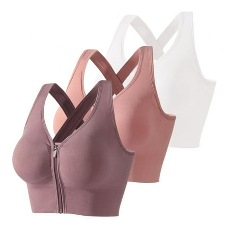 Women s High-Support Padded Zip-Front Sports Bra - Gathered Beauty Back Yoga Underwear No Underwire Fitness Running Shock Resistant Quick-drying Bra(3-Packs)
Women s High-Support Padded Zip-Front Sports Bra - Gathered Beauty Back Yoga Underwear No Underwire Fitness Running Shock Resistant Quick-drying Bra(3-Packs)
