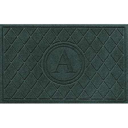 Bungalow Flooring Argyle Monogram N Door Mat, 24 x 36", Evergreen