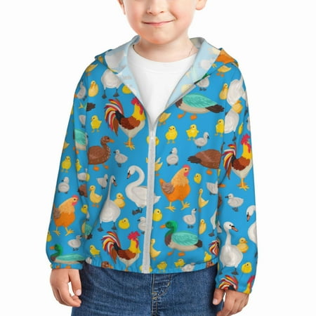 Gaeub Rooster And Chickens Print Athletic Sun Protection Hoodie for Kids Long Sleeve Outdoor UV Shirt Running Fishing Top for Boys Girls-5 Years
Gaeub Rooster And Chickens Print Athletic Sun Protection Hoodie for Kids Long Sleeve Outdoor UV Shirt Running Fishing Top for Boys Girls-5 Years