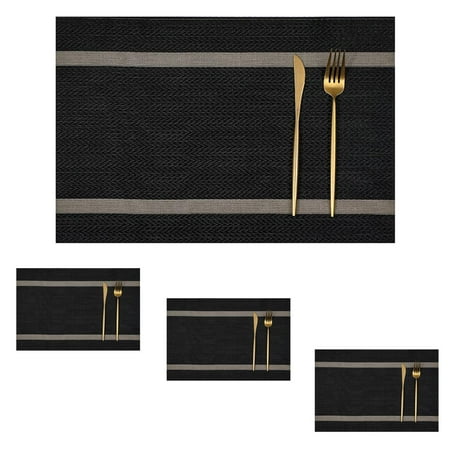 shuwee 4Pcs PVC Place Mats Kitchen Placemats Non-Slip Stain Heat Resistant Durable Place Mats For Dining Table Black 2
shuwee 4Pcs PVC Place Mats Kitchen Placemats Non-Slip Stain Heat Resistant Durable Place Mats For Dining Table Black 2