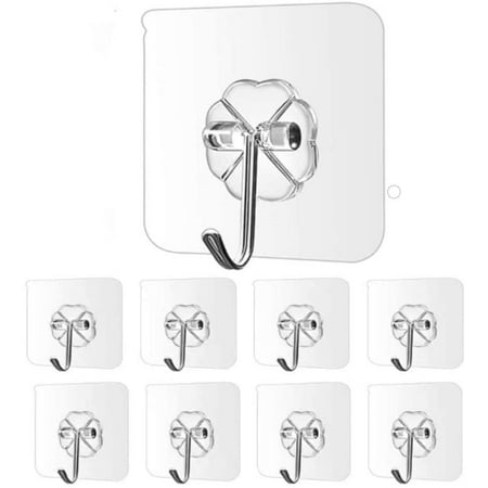 Wall-mounted hook 17 pounds (maximum) transparent reusable seamless hook waterproof 8 pieces
Wall-mounted hook 17 pounds (maximum) transparent reusable seamless hook waterproof 8 pieces