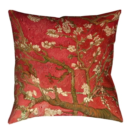 ArtVerse Vincent Van Gogh Almond Bloss Indoor/Outdoor Pillow - Waterproof and Mildew Proof