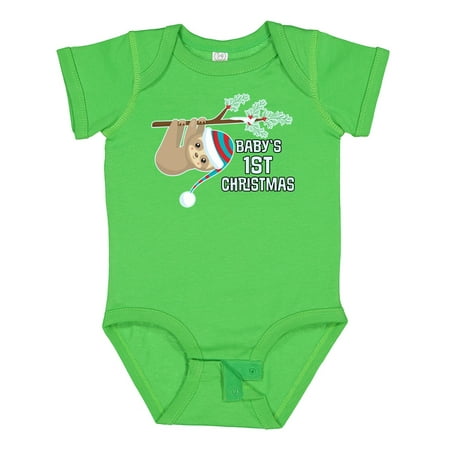 Inktastic Babys 1st Christmas Sloth Gift Baby Boy or Baby Girl Bodysuit