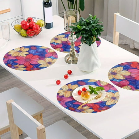 Round Grid Placemat One Sizex1 Round Placemat PVC Plate Mat,15.4 Inch Non-Slip and Heat Resistant Table Placemat Dining Room Placemat Colorful Pretty Flowers Seamless
Round Grid Placemat One Sizex1 Round Placemat PVC Plate Mat,15.4 Inch Non-Slip and Heat Resistant Table Placemat Dining Room Placemat Colorful Pretty Flowers Seamless