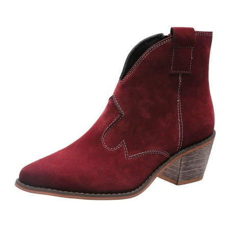 Women Walking Shoes Women Shoes Square Heel Fashion Nude Boots Short Boots Comfortable Thick Heel Suede Women Short Boots Ankle Boots for Women PU Red
Women Walking Shoes Women Shoes Square Heel Fashion Nude Boots Short Boots Comfortable Thick Heel Suede Women Short Boots Ankle Boots for Women PU Red