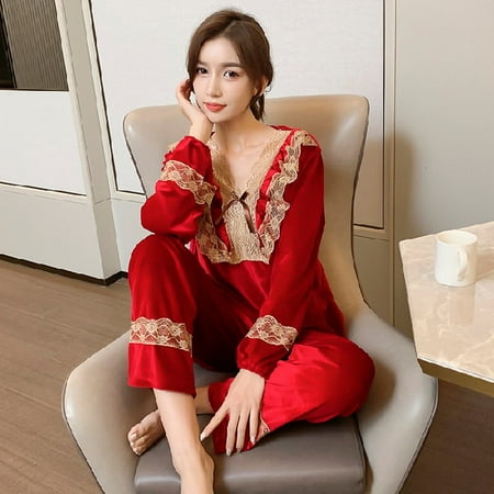 DanceeMangoo Womens Pajamas Set Winter Leisure Elastic Warm Flannel Sleepwear Set Womens Long Sleeve Lace Gold Velvet Girl Homewear Clothes
DanceeMangoo Womens Pajamas Set Winter Leisure Elastic Warm Flannel Sleepwear Set Womens Long Sleeve Lace Gold Velvet Girl Homewear Clothes