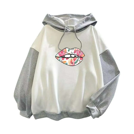 Women s Casual Long Sleeve Hooded Printed Ladies Patchwork Sweatshirt Tops black long sleeve shirt women corset tops for women Gray L
Women s Casual Long Sleeve Hooded Printed Ladies Patchwork Sweatshirt Tops black long sleeve shirt women corset tops for women Gray L
