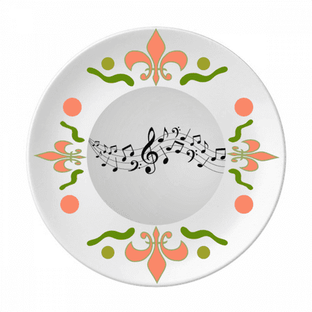 Energetic Music 5-le Staff Flower Ceramics Plate Tableware Dinner Dish