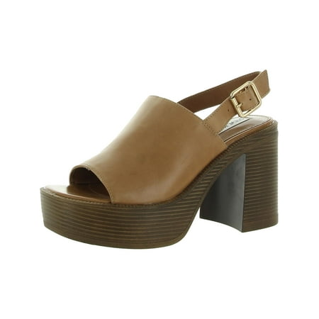 Steve Madden Womens Buffet Leather Slingback Platform Heels