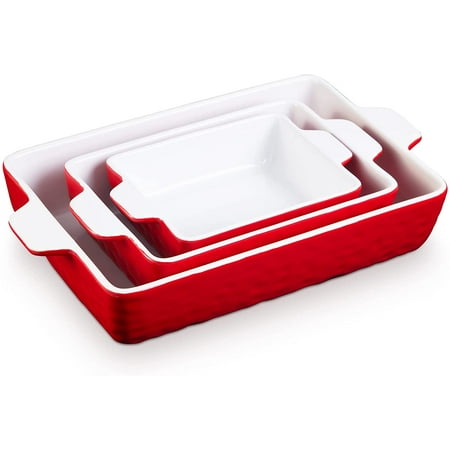 Mounchain 3 Piece Ceramic Bakeware Rectangular Baking Pan Set 11.7 x 8 x 2.7 Inches Red
Mounchain 3 Piece Ceramic Bakeware Rectangular Baking Pan Set 11.7 x 8 x 2.7 Inches Red