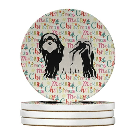 Tibetan Terrier Merry Christmas Large Sandstone Coasters Pack of 4 4 in x 4 in
Tibetan Terrier Merry Christmas Large Sandstone Coasters Pack of 4 4 in x 4 in