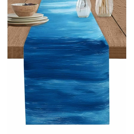 Table Runner Abstract Art Modern Ocean Waves Blue Ombre Painting Style Table Runners Dresser Scarves Holiday Kitchen Dining Table Decoration for Home Party Indoor 13x36 Inch
Table Runner Abstract Art Modern Ocean Waves Blue Ombre Painting Style Table Runners Dresser Scarves Holiday Kitchen Dining Table Decoration for Home Party Indoor 13x36 Inch